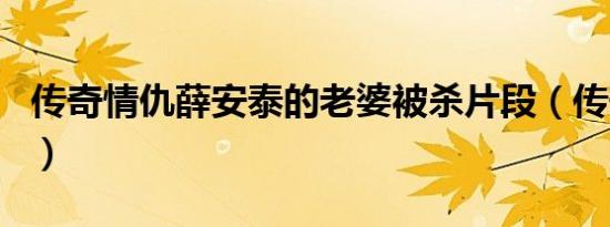 传奇情仇薛安泰的老婆被杀片段（传奇情侣名）