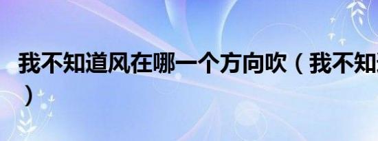 我不知道风在哪一个方向吹（我不知道中文网）