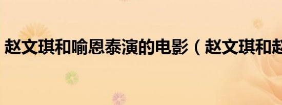 赵文琪和喻恩泰演的电影（赵文琪和赵奕欢）