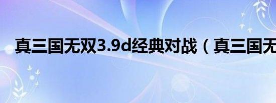 真三国无双3.9d经典对战（真三国无双3）