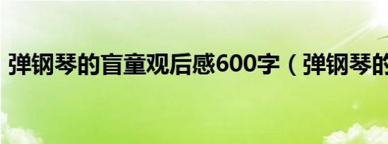 弹钢琴的盲童观后感600字（弹钢琴的盲童）