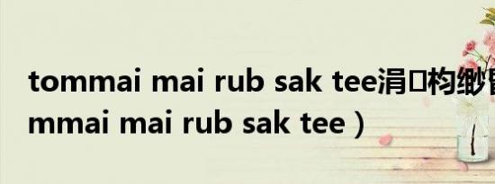 tommai mai rub sak tee涓枃缈昏瘧（tommai mai rub sak tee）