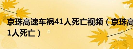 京珠高速车祸41人死亡视频（京珠高速车祸41人死亡）