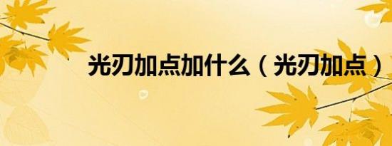 光刃加点加什么（光刃加点）