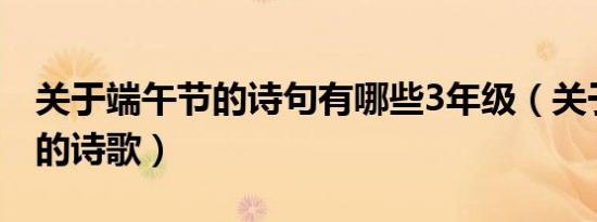关于端午节的诗句有哪些3年级（关于端午节的诗歌）