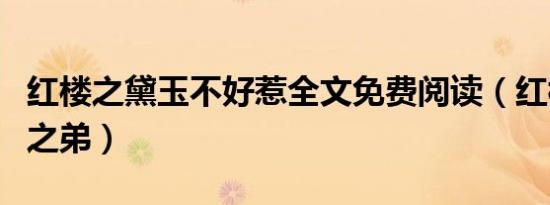 红楼之黛玉不好惹全文免费阅读（红楼之黛玉之弟）
