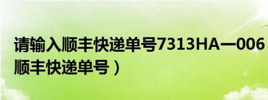 请输入顺丰快递单号7313HA一006（请输入顺丰快递单号）