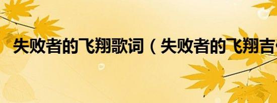 失败者的飞翔歌词（失败者的飞翔吉他谱）