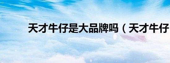 天才牛仔是大品牌吗（天才牛仔）