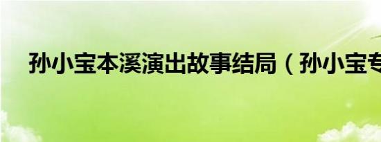 孙小宝本溪演出故事结局（孙小宝专辑）