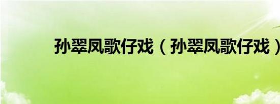 孙翠凤歌仔戏（孙翠凤歌仔戏）