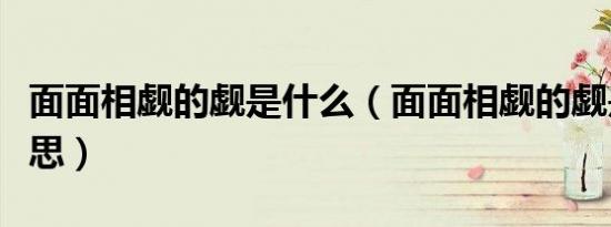 面面相觑的觑是什么（面面相觑的觑是什么意思）