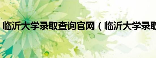 临沂大学录取查询官网（临沂大学录取查询）