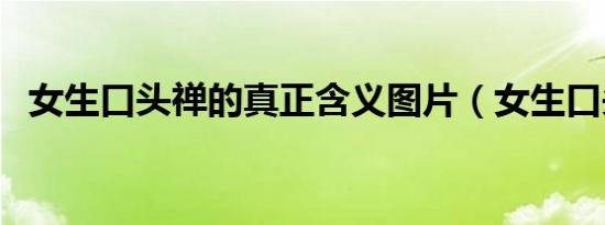 女生口头禅的真正含义图片（女生口头禅）