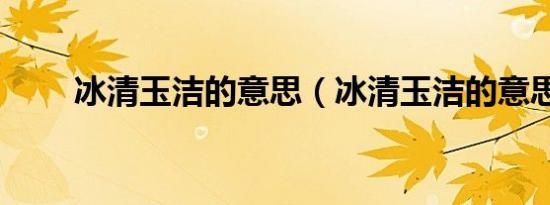 冰清玉洁的意思（冰清玉洁的意思）