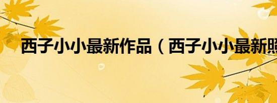 西子小小最新作品（西子小小最新照片）