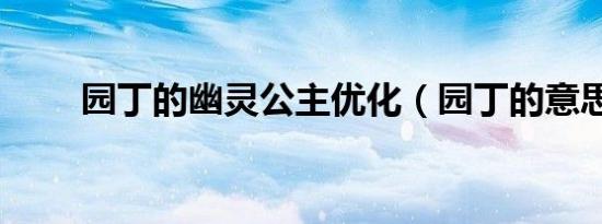 园丁的幽灵公主优化（园丁的意思）