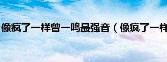 像疯了一样曾一鸣最强音（像疯了一样 歌词）
