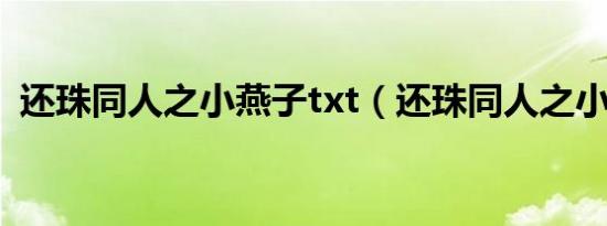 还珠同人之小燕子txt（还珠同人之小燕子）