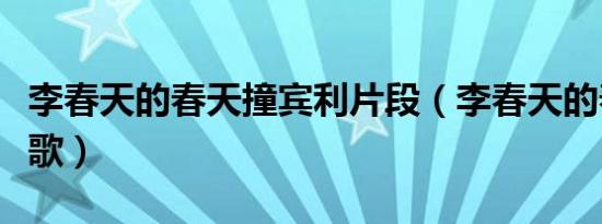 李春天的春天撞宾利片段（李春天的春天主题歌）