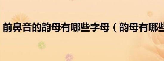 前鼻音的韵母有哪些字母（韵母有哪些字母）