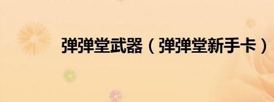弹弹堂武器（弹弹堂新手卡）