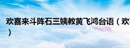 欢喜来斗阵石三姨教黄飞鸿台语（欢喜来斗阵）