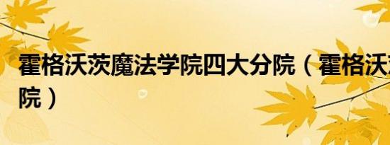 霍格沃茨魔法学院四大分院（霍格沃茨魔法学院）