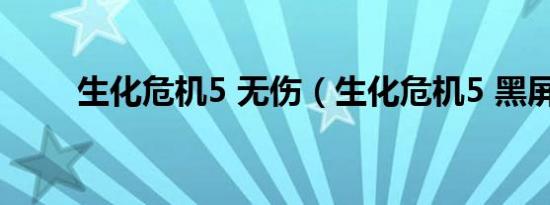 生化危机5 无伤（生化危机5 黑屏）