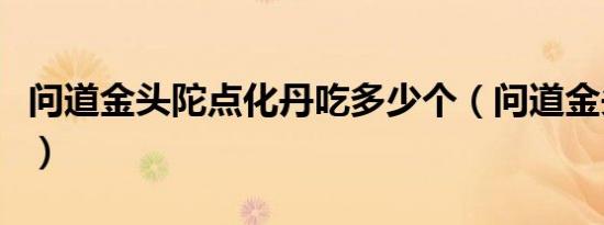 问道金头陀点化丹吃多少个（问道金头陀点化）