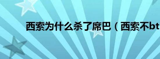 西索为什么杀了席巴（西索不bt）