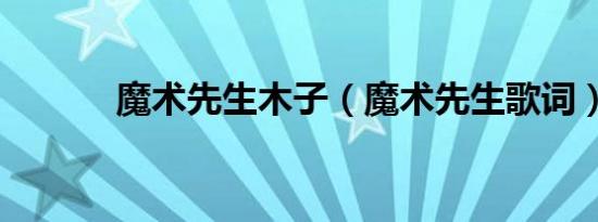 魔术先生木子（魔术先生歌词）