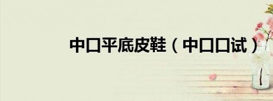 中口平底皮鞋（中口口试）