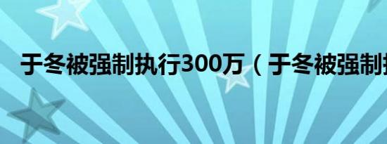 于冬被强制执行300万（于冬被强制执行）