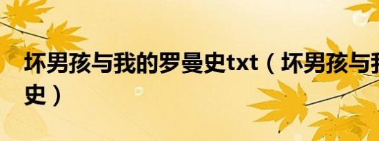 坏男孩与我的罗曼史txt（坏男孩与我的罗曼史）