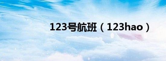 123号航班（123hao）