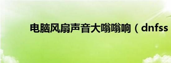 电脑风扇声音大嗡嗡响（dnfss）