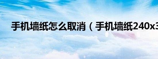 手机墙纸怎么取消（手机墙纸240x320）
