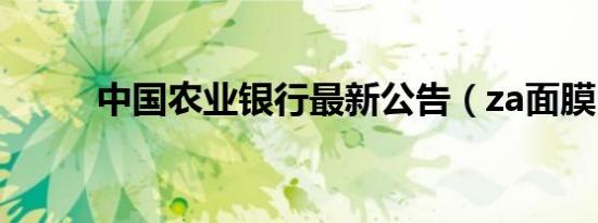 中国农业银行最新公告（za面膜）