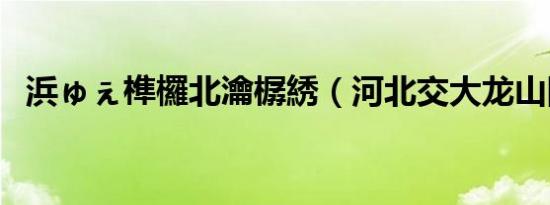 浜ゅぇ榫欏北瀹樼綉（河北交大龙山网站）