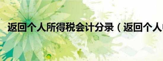 返回个人所得税会计分录（返回个人中心）
