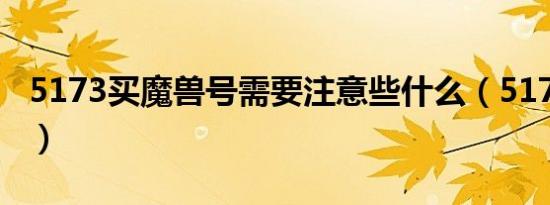 5173买魔兽号需要注意些什么（5173打不开）