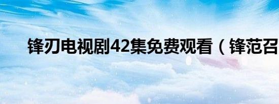 锋刃电视剧42集免费观看（锋范召回）