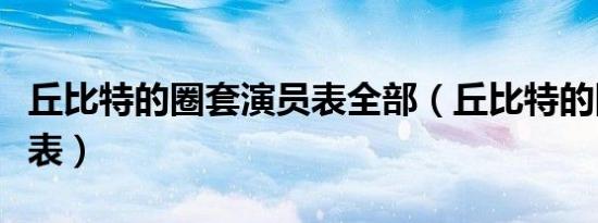 丘比特的圈套演员表全部（丘比特的圈套演员表）