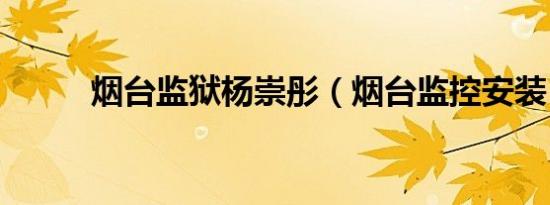 烟台监狱杨崇彤（烟台监控安装）