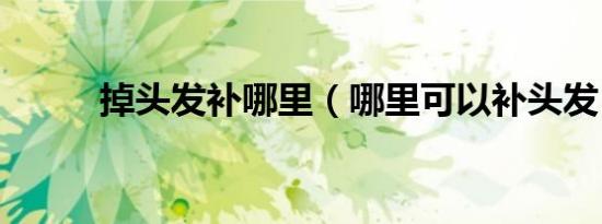 掉头发补哪里（哪里可以补头发）
