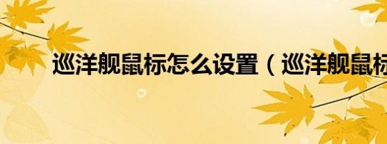 巡洋舰鼠标怎么设置（巡洋舰鼠标）