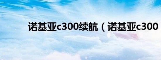 诺基亚c300续航（诺基亚c300）