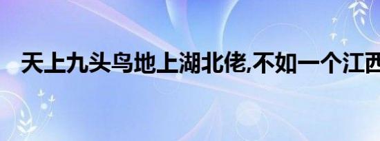 天上九头鸟地上湖北佬,不如一个江西老表