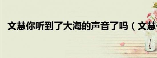文慧你听到了大海的声音了吗（文慧你听）